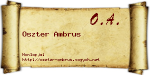 Oszter Ambrus névjegykártya